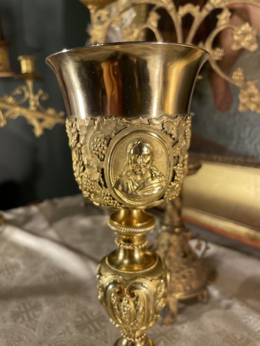 Vermeil And Gilded Brass Chalice Circa 1830 - Restauration - Charles X