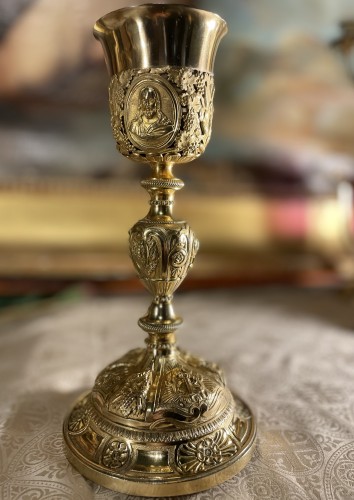 Antiquités - Vermeil And Gilded Brass Chalice Circa 1830