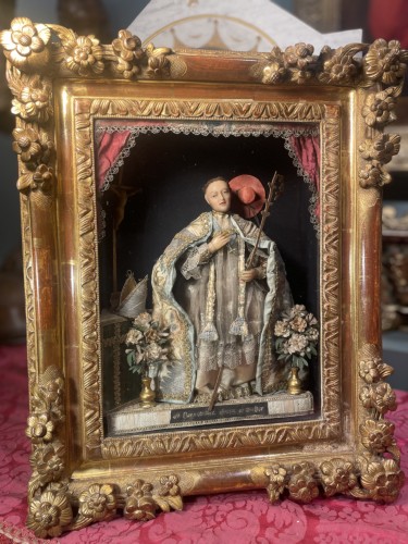 19th Century Wax Subject, Saint Bonaventure - Religious Antiques Style 