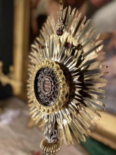 18th Century large Monstrance With Relics - Religious Antiques Style 