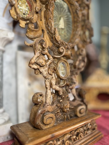 Antiquités - Reliquary Of Saint Alexander Decorated With Cherubs - 18th Century 