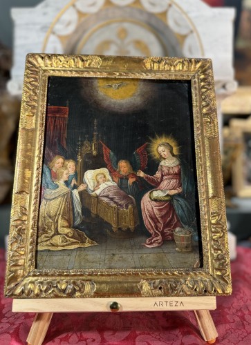 The Nativity - 17th Century Flemish School  - Paintings & Drawings Style 