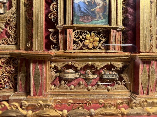 Antiquités - Remarkable Reliquary Altarpiece Style With 21 Relics - XVIII