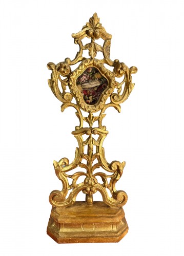 18th Century Monstrance Of Saint Agatha With Flowers 