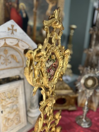 18th Century Monstrance Of Saint Agatha With Flowers  - 