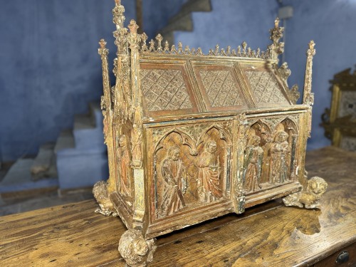 Remarquable chasse reliquaire - France XVe siècle - Art sacré, objets religieux Style Moyen Âge