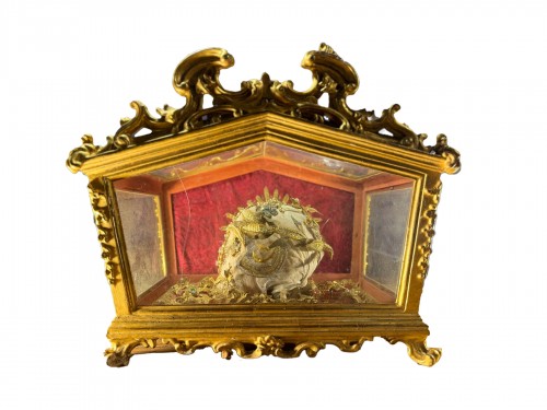 Skull Of Saint Clair Martyr In A Hunting Showcase - Germany 18th Century