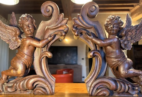 Large Pair Of Organ Buffet Angels – 19th Century - 