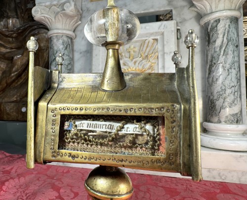 11th to 15th century - Copper And Rock Crystal Shrine From Saint Maurice , France 15th Century 