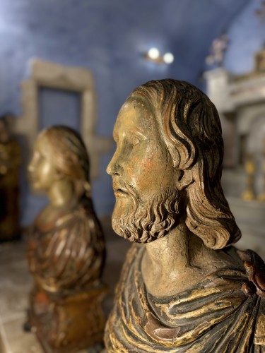 XVIIe siècle - Paire de bustes reliquaires des saints Sylvie et Gordien fin XVIIe