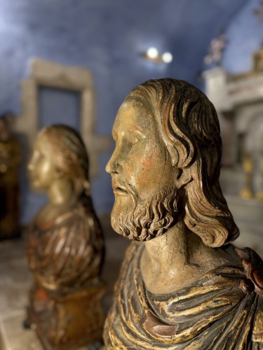 17th century - Pair Of Reliquary Busts Of Saints Sylvia And Gordian - Late 17th Century