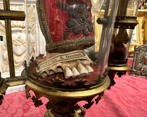  - Monstrance reliquaire néo-gothique à trois cylindres, 19e siècle