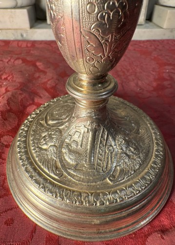 Antiquités - Monstrance reliquaire de saint dore Tiron ou Théodore d’Amassé  circa 1700