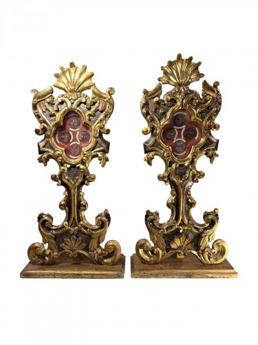 Large Pair Of 18th Century Reliquary Monstrances