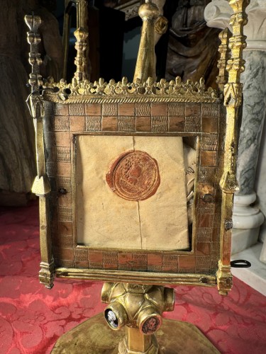 Monstrance reliquaire en cuivre, fin XVedébut XVIe - Renaissance