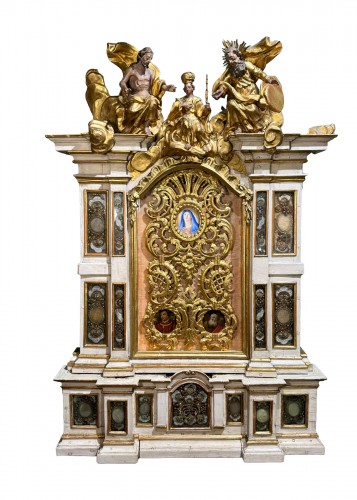 Large Reliquary Altarpiece And Its Predella, Italy Circa 1675