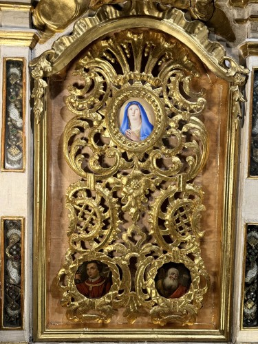 Grand retable reliquaires et sa prédelle, Italie circa 1675 - 