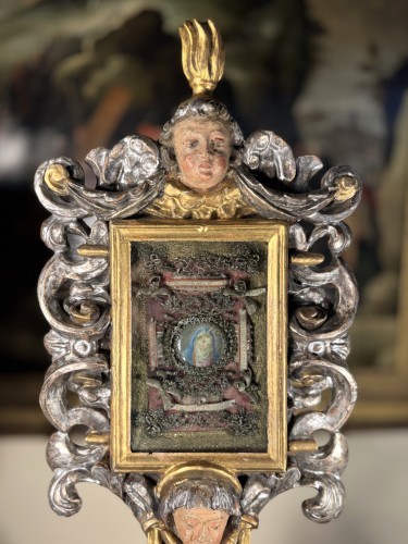 Paire de monstrances reliquaires, Italie XVIIIe siècle - Art sacré, objets religieux Style 