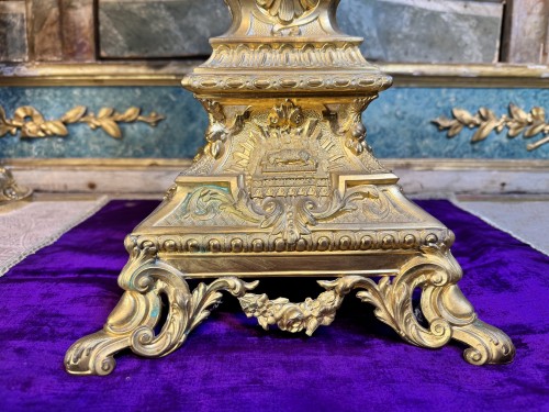 Antiquités - 19th Century Gilded Brass Monstrance