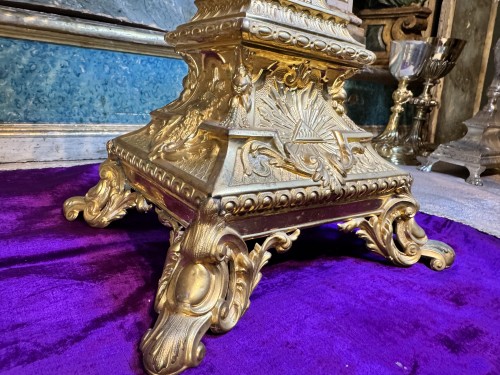 Antiquités - 19th Century Gilded Brass Monstrance