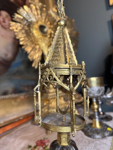 Antiquités - Monstrance reliquaire Haute époque début XVIe