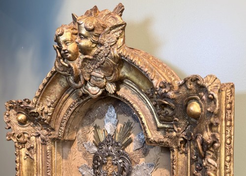  - Baroque Reliquary Altarpiece With 27 Relics Circa 1740