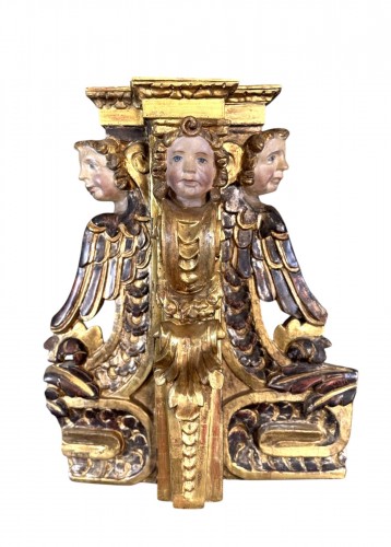 Architectural Element Of A Carved Wooden Altarpiece 18th Century 