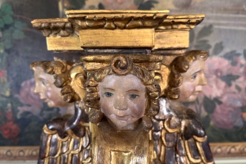 Architectural Element Of A Carved Wooden Altarpiece 18th Century  - Religious Antiques Style 