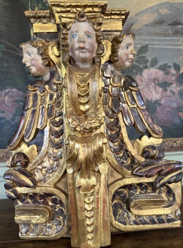  - Architectural Element Of A Carved Wooden Altarpiece 18th Century 