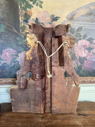 Antiquités - Architectural Element Of A Carved Wooden Altarpiece 18th Century 