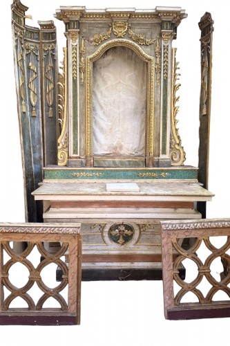 Wooden Altar And Altarpiece, Portugal 19th Century 