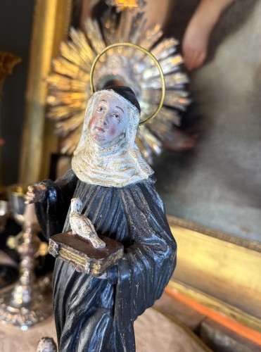 Art sacré, objets religieux  - Sainte Scholastique et Saint Benoît, XVIIIe siècle