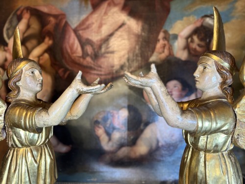 Imposing Pair Of Altar Angels – 18th Century  - 