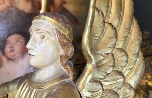 Antiquités - Imposing Pair Of Altar Angels – 18th Century 