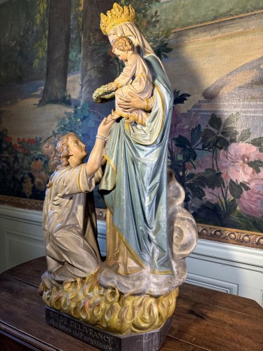 19th century - Imposing Representation Of Our Lady Of Deliverance Of Souls From Purgatory 
