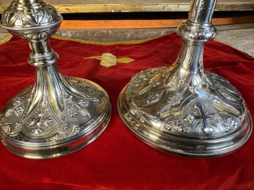  - Chapelle comprenant calice et ciboire en vermeil, fin XIXe