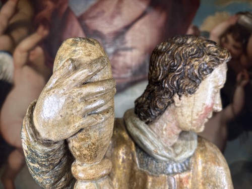 Sculpture Of An Altar Angel, Belgium 17th Century - Religious Antiques Style 