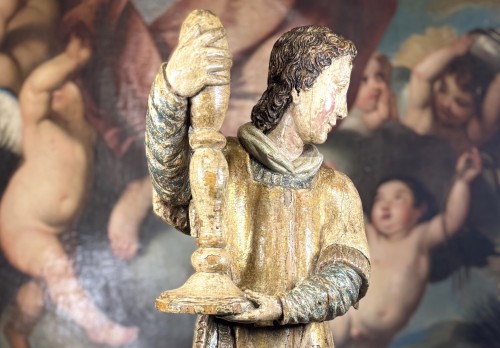 Sculpture Of An Altar Angel, Belgium 17th Century - 