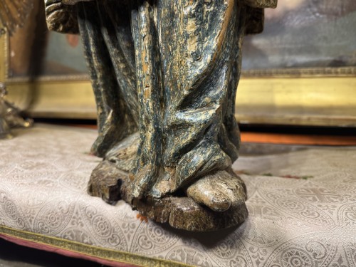Antiquités - Sculpture Of An Altar Angel, Belgium 17th Century