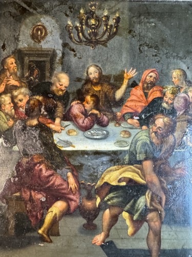 Tableaux et dessins Tableaux XVIIe siècle - La Cène – École Flamande du XVIIe siècle