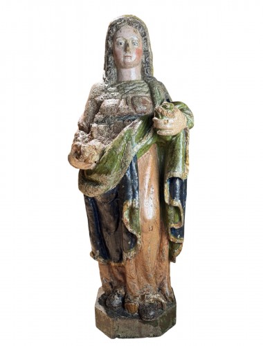 Large Sculpture Of A Saint - Flemish 17th Century