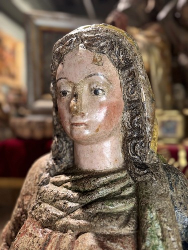 Large Sculpture Of A Saint - Flemish 17th Century - Religious Antiques Style 