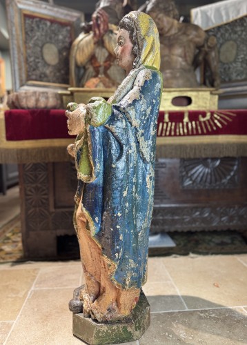 Large Sculpture Of A Saint - Flemish 17th Century - 