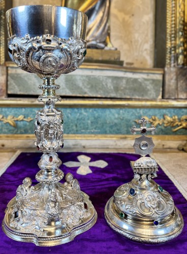 Silver Ciborium, Cathedral Model - 19th Century - 