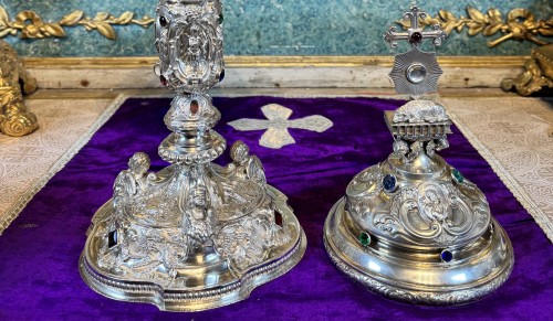  - Silver Ciborium, Cathedral Model - 19th Century