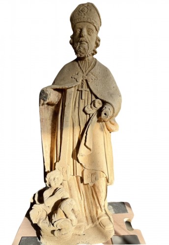 Statue de Saint Nicolas en pierre - XVIIIe