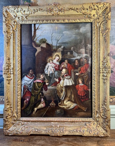 Tableaux et dessins Tableaux XVIIe siècle - L’adoration des Mages - Ecole flamande vers 1630
