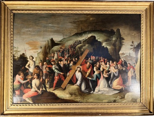 La Montée au Calvaire, école flamande du XVIIe siècle