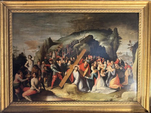 Antiquités - Ascent To Calvary, Flemish school of the 17th Century