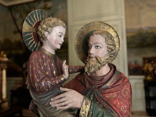 Sculpture  - Saint Joseph Carrying The Child dated 1873